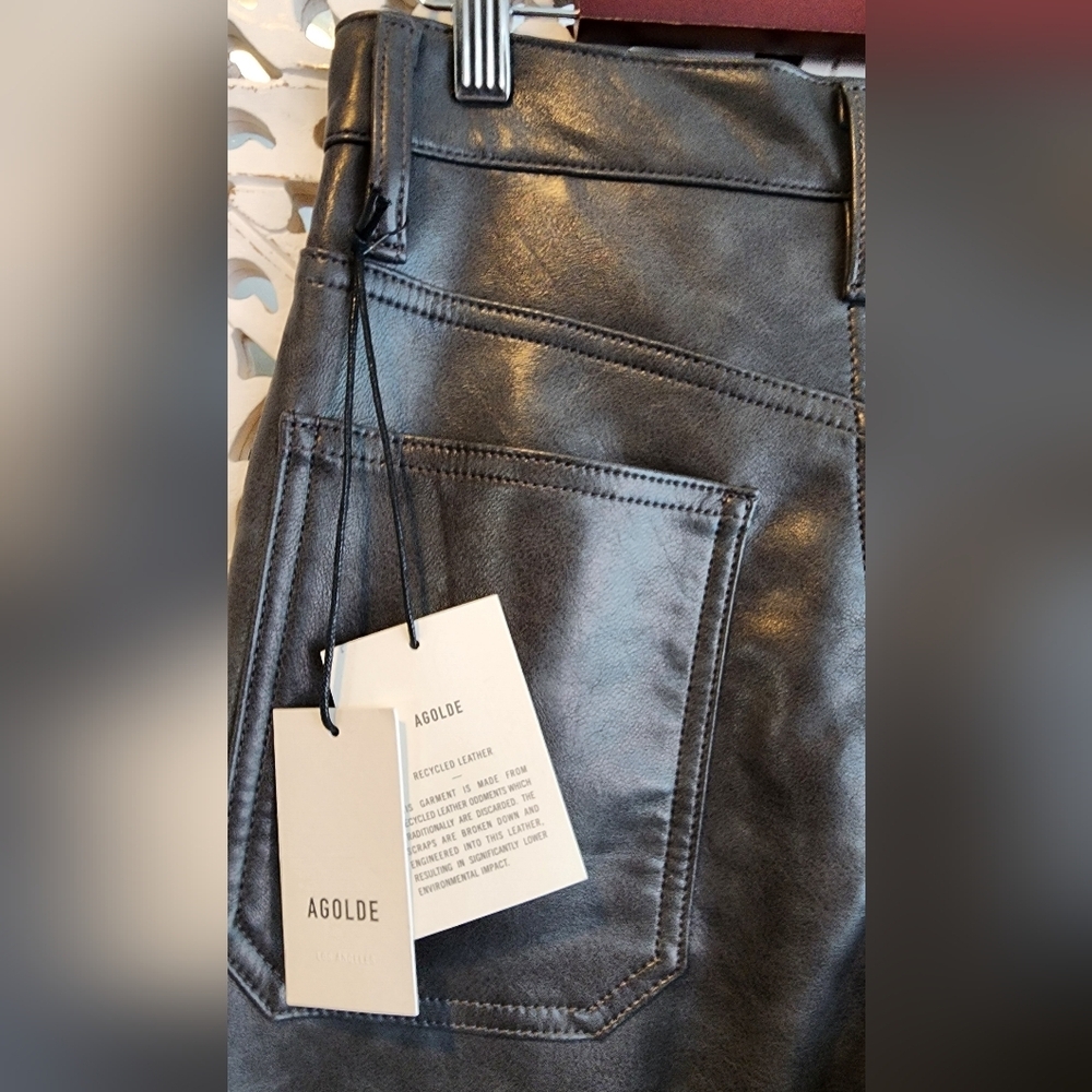 AGOLDE NOLAN PANTS IN SMOKE COLOR NWT WIDE LEG SIZE 24 RETAIL $328 - Picture 14 of 15